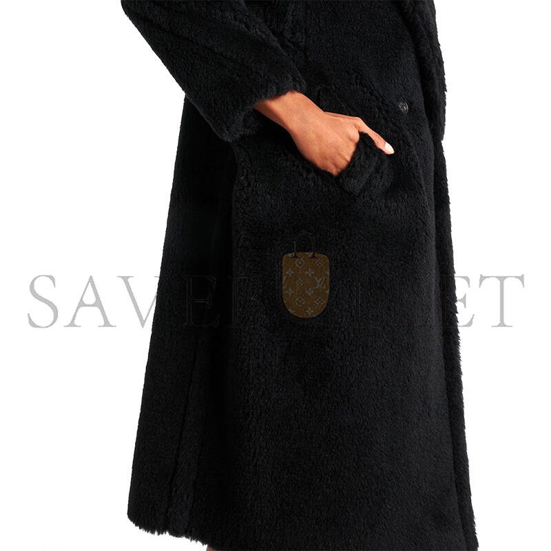 MAX MARA TEDDY BEAR ICON COAT IN ALPACA AND WOOL BLACK 1016055206008